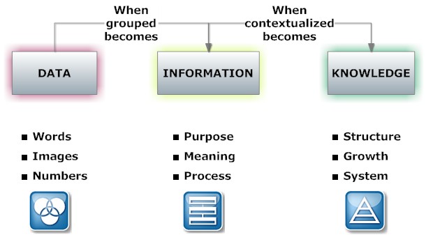 Data, Information and Knowledge Relation