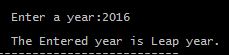 Output of Program in C to Check enter year is a Leap year