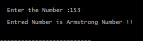 Output of Program in C to Check Armstrong Number