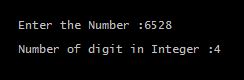 Output of Program in C to Count Number of Digits of an Integer
