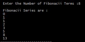 Output of Program in C to Display Fibonacci Series