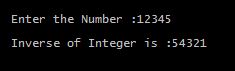 Output of Program in C to Reverse a Number