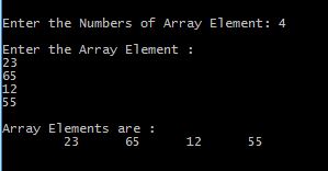 Output of Program in C to Insert & Display the element of an Array