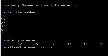 Output of Program in C to find the smallest number using pointer