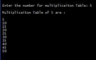 Output of Program in C to print multiplication table using pointer