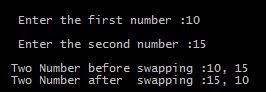 Output of Program in C to swap two number using pointer